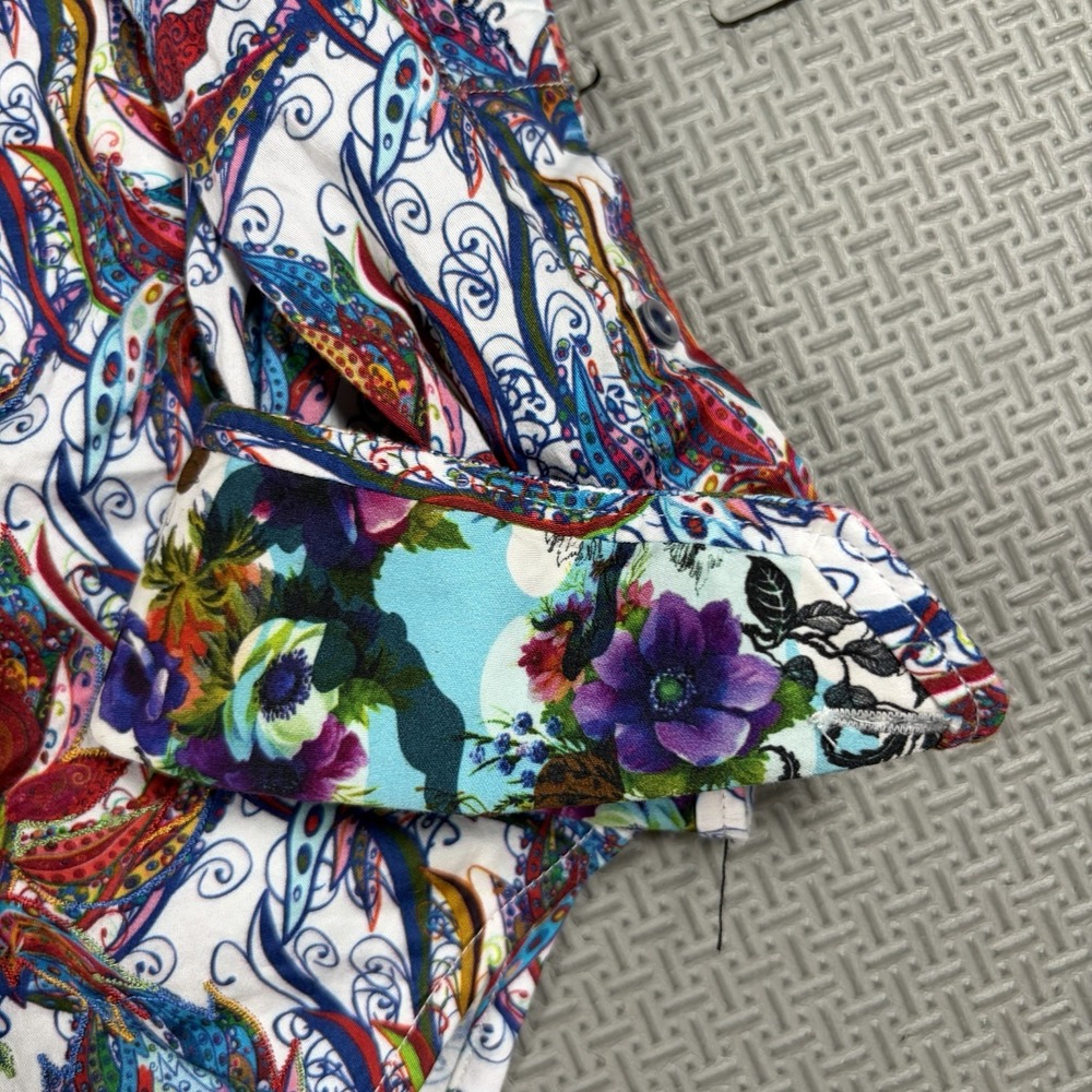 Robert Graham Men's Shirt Hilliard Textured Paisley Colorful Northchase Sz M EUC - Picture 3 of 10